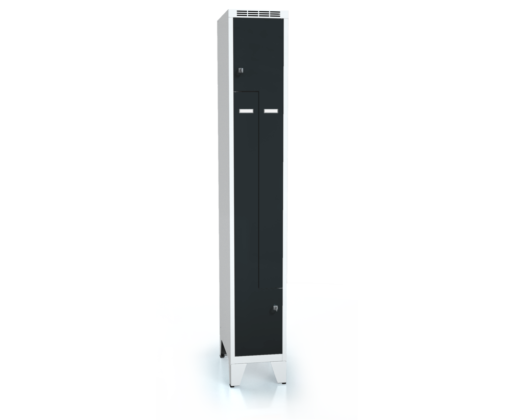 Cloakroom locker Z-shaped doors ALDUR 1 with feet 1920 x 300 x 500
